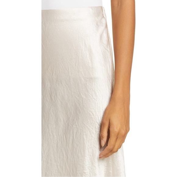 Vince Slip Midi Satin Skirt Size XL Ivory Off White Minimalist 90s Acetate - Picture 5 of 12
